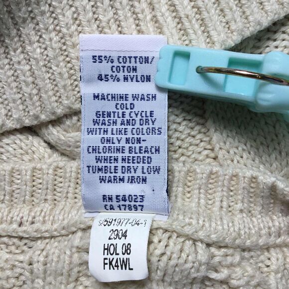 Gap Off White Minimalist Clean Girl Cable Knit Neck Sweater S Autumn Fall Casual - Picture 8 of 8